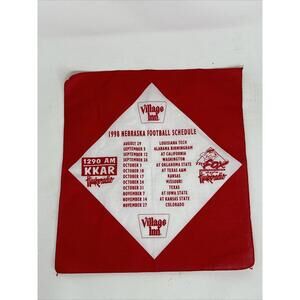 VTG Sports 1998 Nebraska Football NAPKIN Village Inn Logo Husker Radio Memorabil